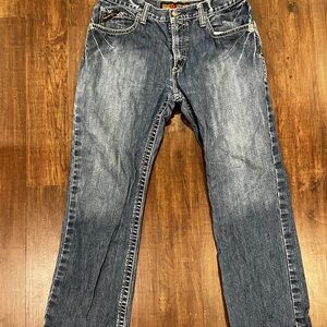 Ariat Work FR M4 Low Rise Boot Cut Jeans Mens 35x32 Blue Denim Flame Resistant